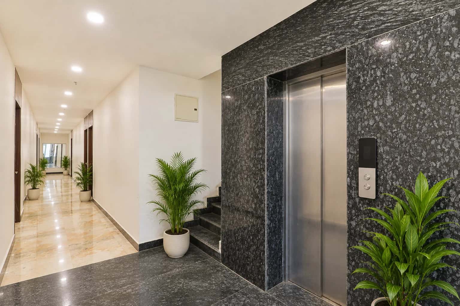 Guest floor lift lobby and corridor